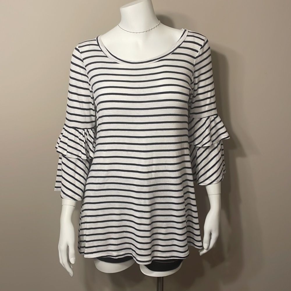 Infinity Raine Striped White Blouse